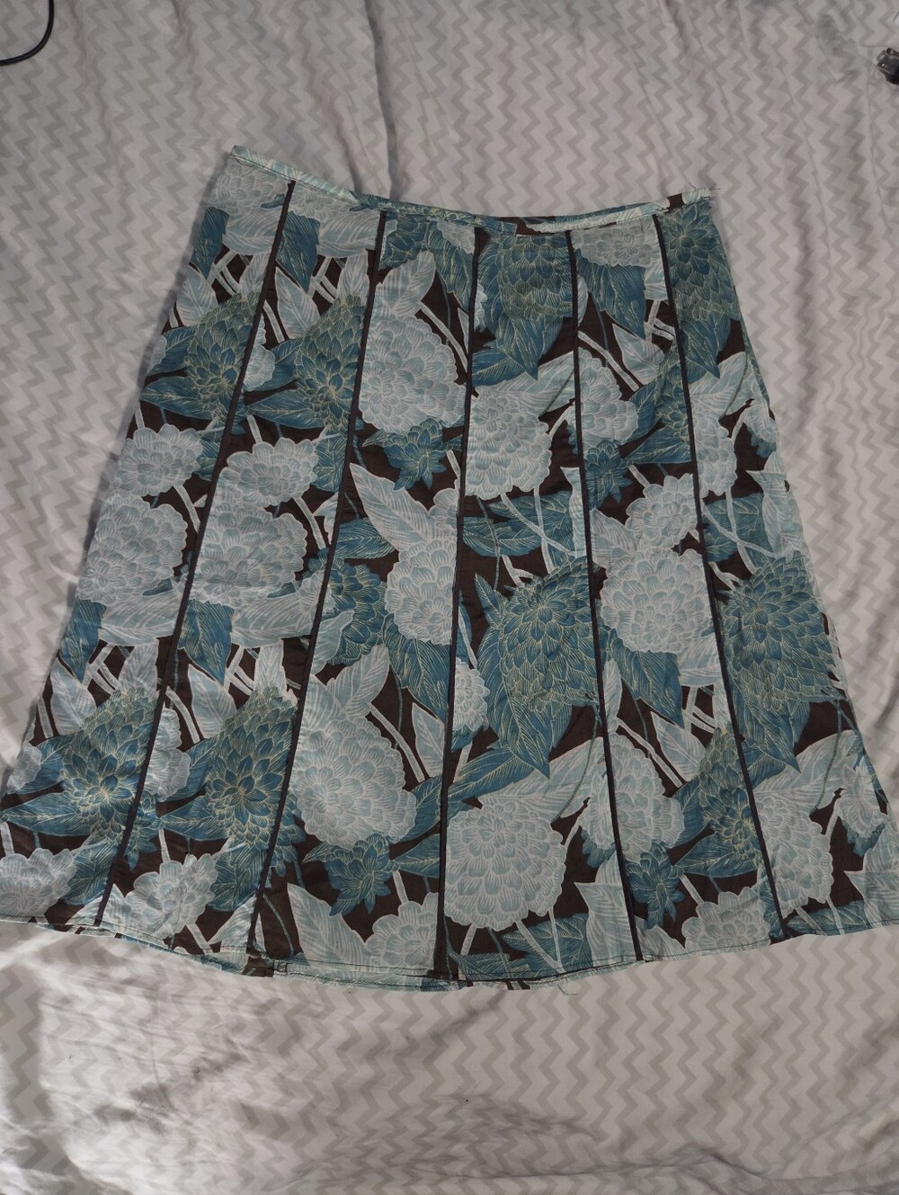 Y2K Ann Taylor 100% Cotton Blue And Brown Skirt